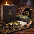 Tarjeta de Tarot con Foil en Oro y Turquesa - Conjunto de Regalo