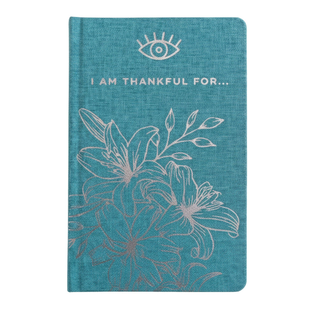 Diario de Gratitud Azul con borde plateado - 120 páginas - Estoy agradecido por