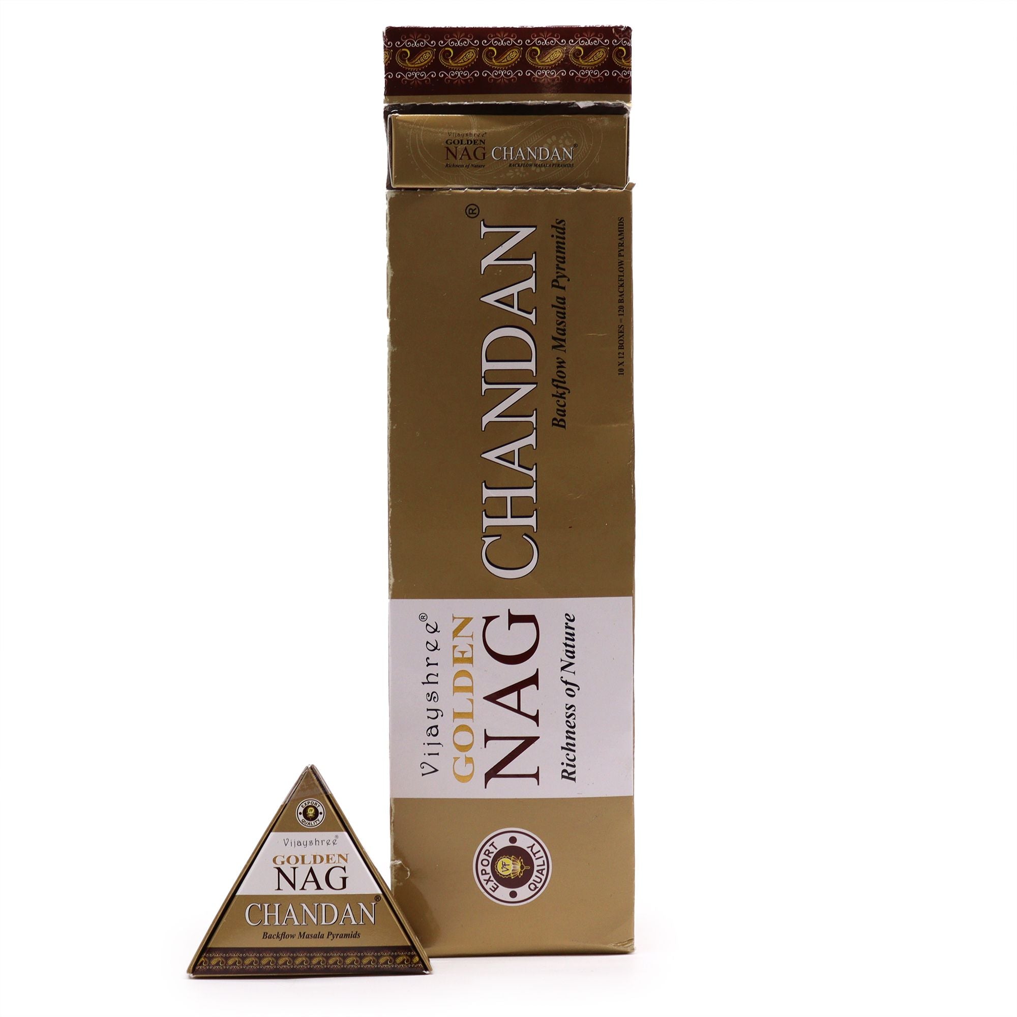 Conos de Incienso Jumbo Dorado Nag - Chandan Reflujo 42g