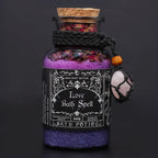Poción Antiguo Hechizo de Baño de Bruja y amuleto de cristal de cuarzo rosa - Amor