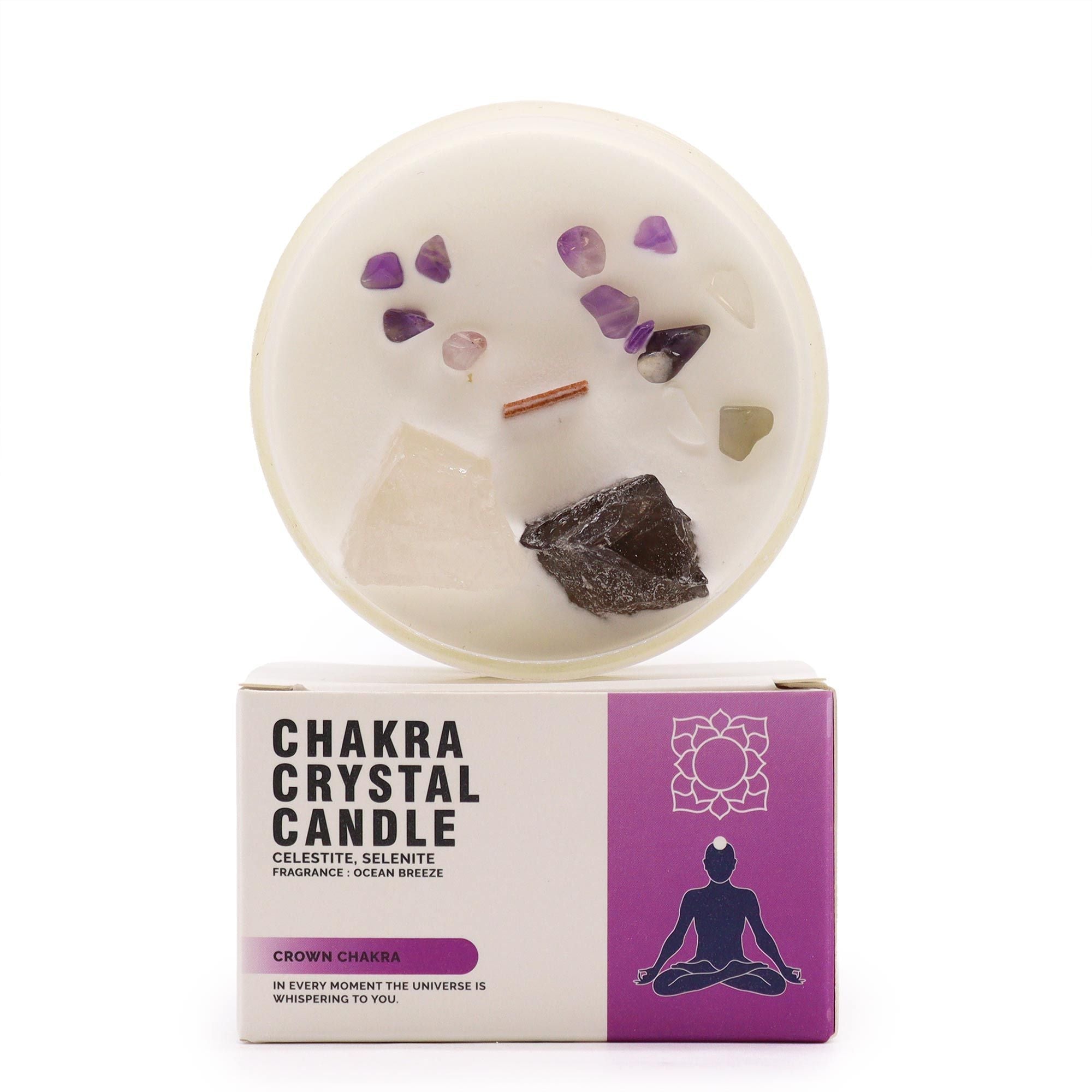 Vela de Chakra con Cristales Naturales ( 8 modelos )