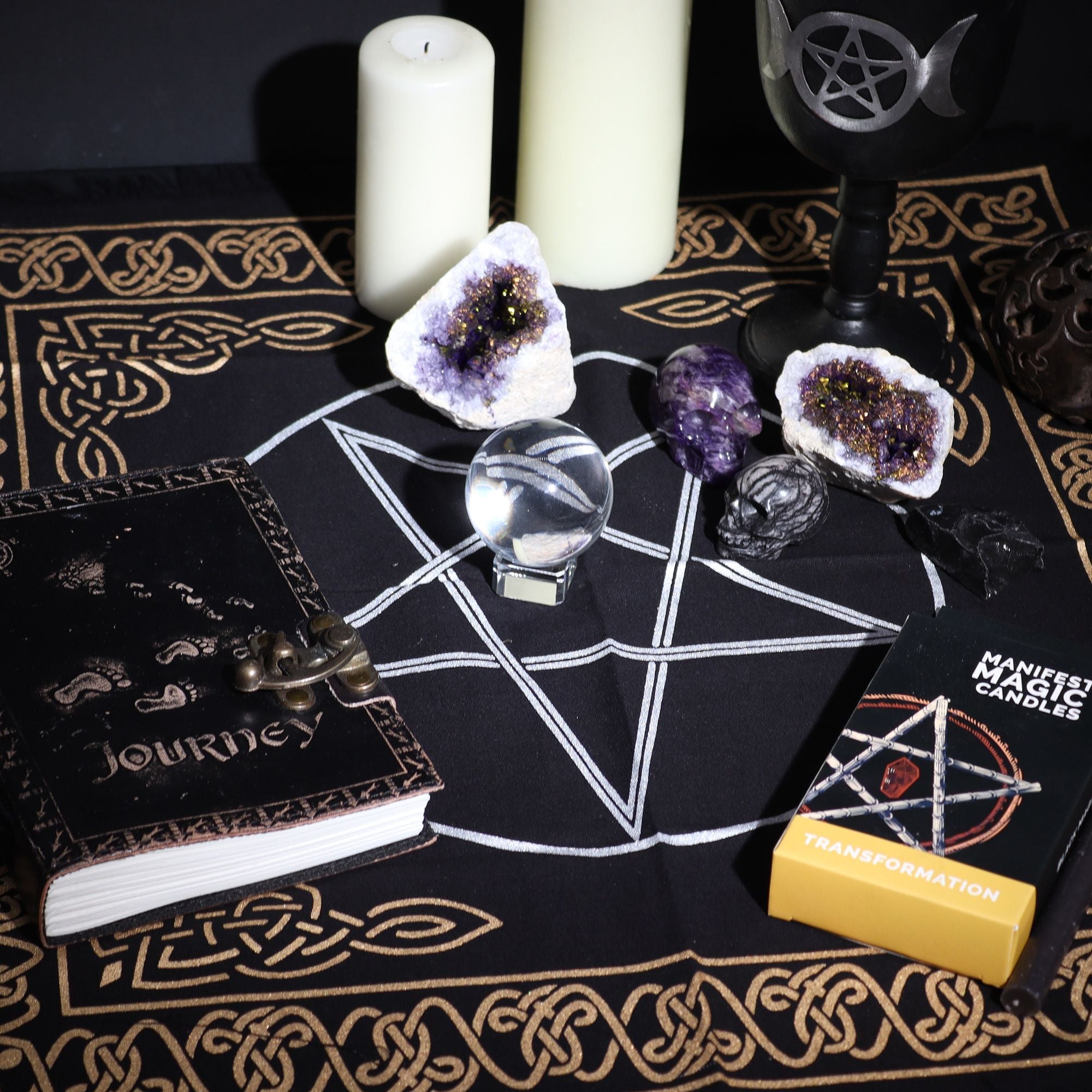 Mantel de Altar Esotérico con Flecos (50x50 cm)( 6 modelos )