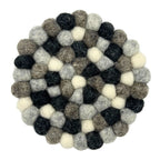 Posavasos redondos de fieltro de 10 cm, color gris multicolor (juego de 4)