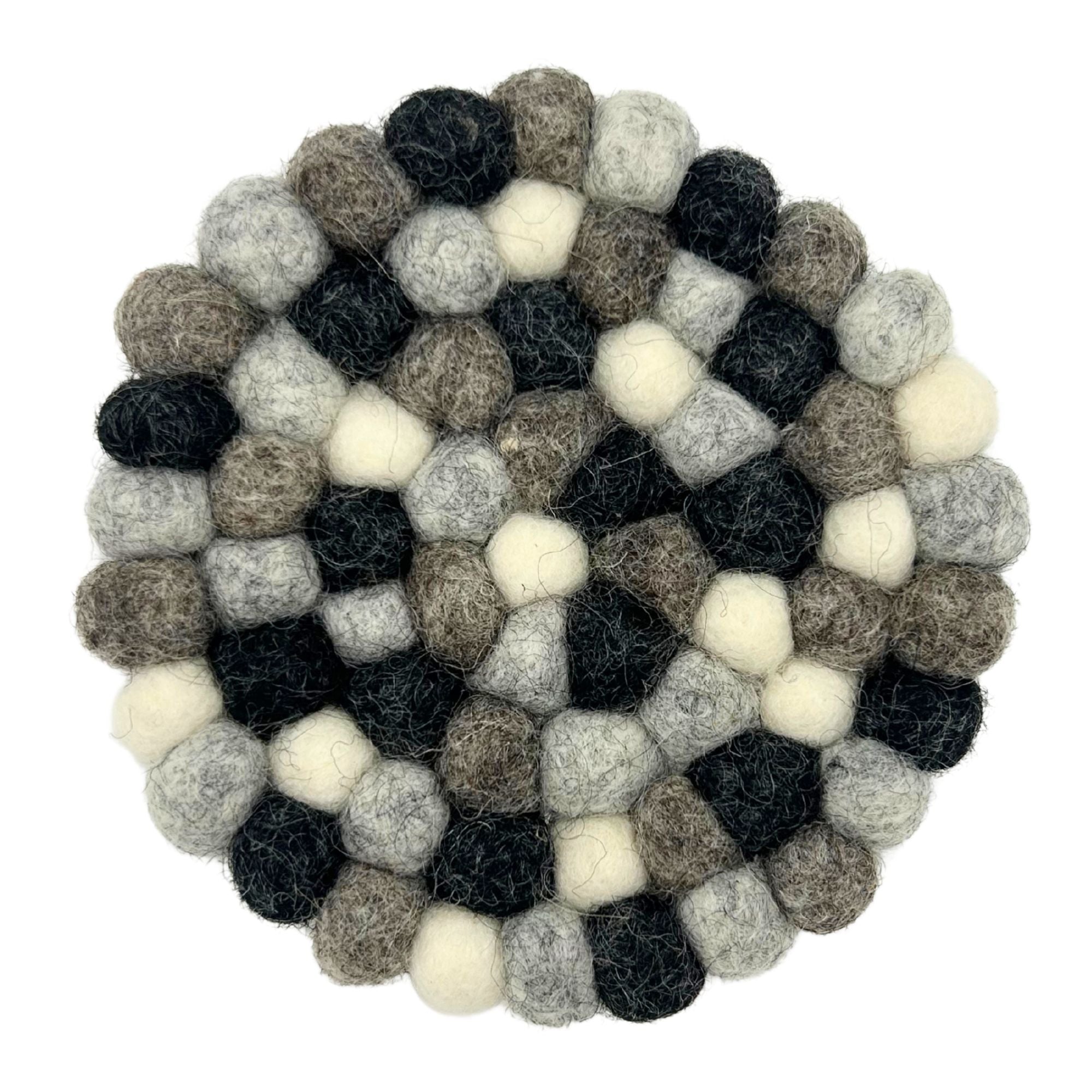 Posavasos redondos de fieltro de 10 cm, color gris multicolor (juego de 4)