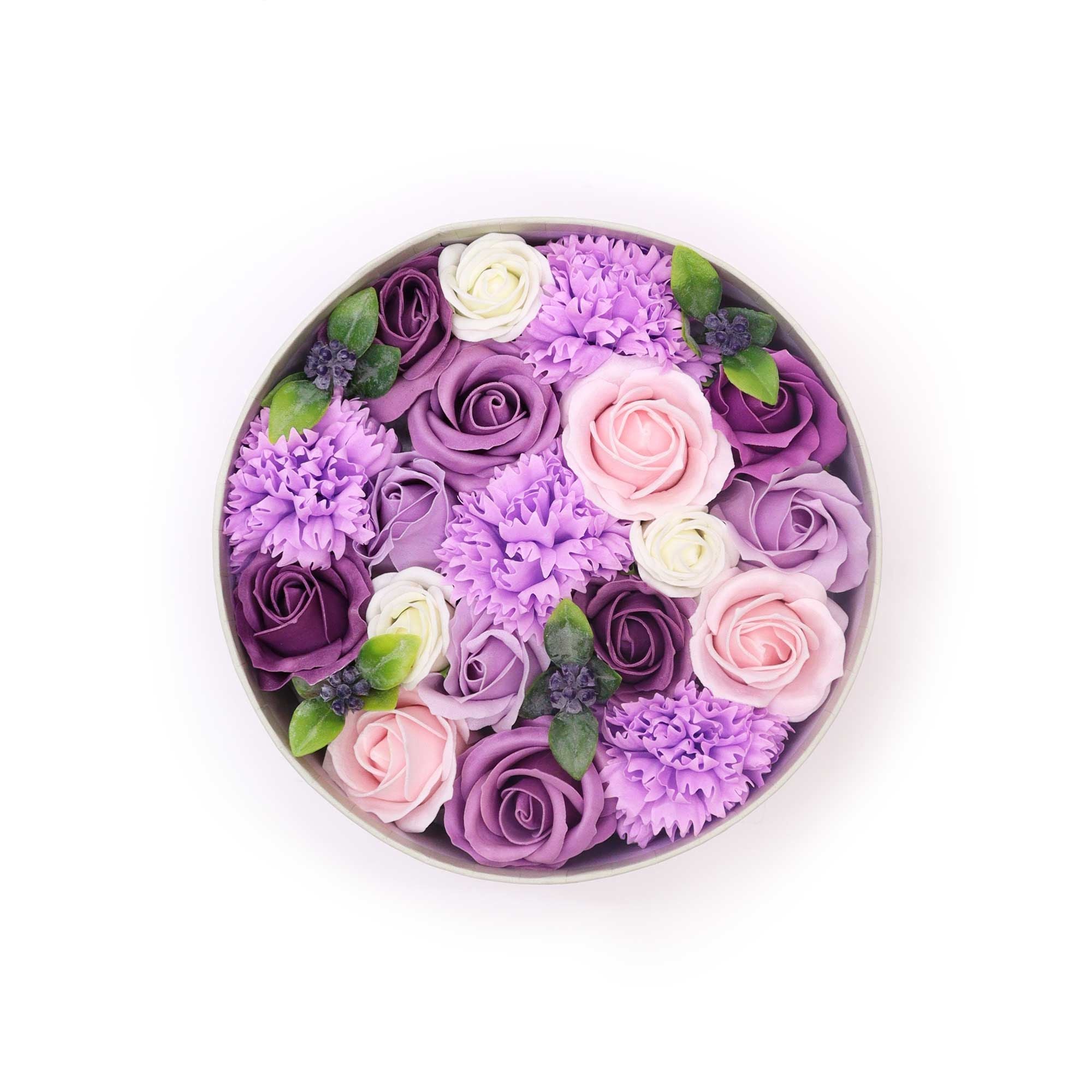 Flores de Jabón Celebraciones y Festejos -  Caja Redonda ( 6 modelos diferentes )