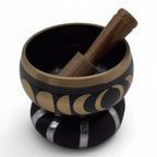 Juego de Cuenco Tibetano - Fase Lunar - Negro 10,7 cm
