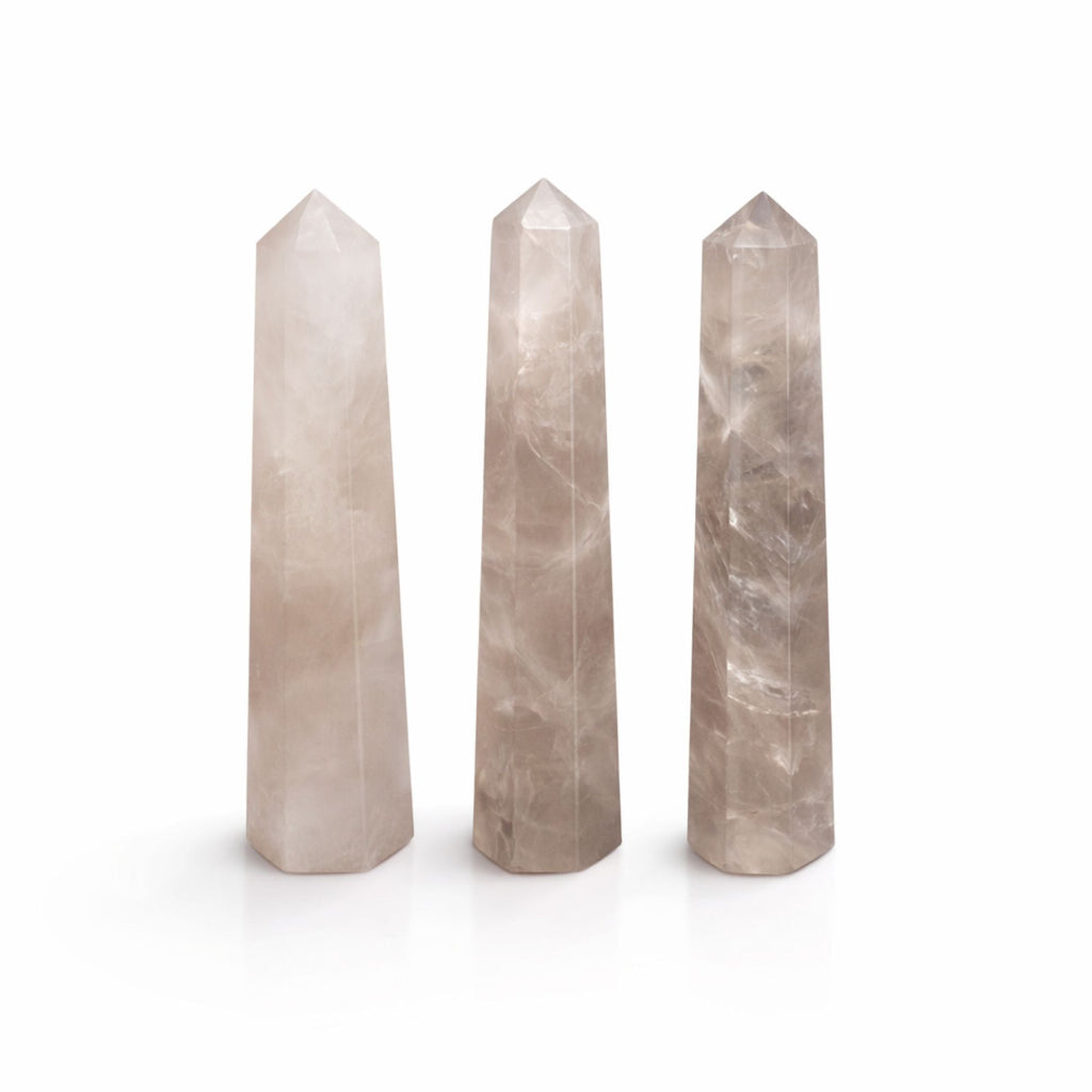Punta Obelisco de Seis Caras de Piedra Preciosa ( 8 piedras diferentes )