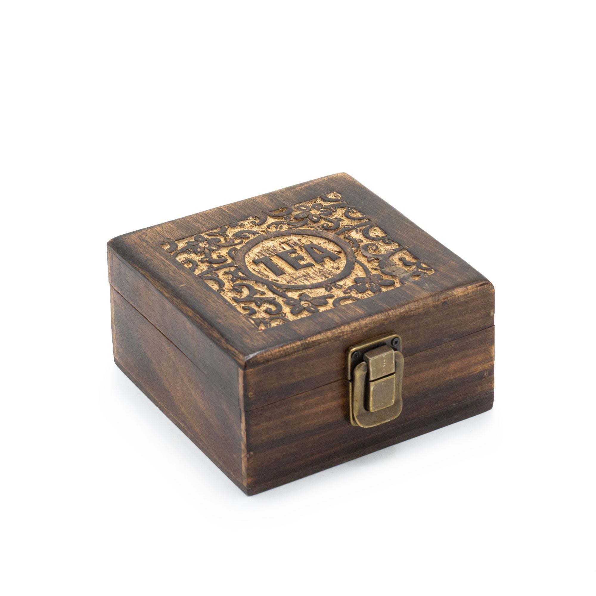 Caja de Té de Madera Natural y Vintage– Organizador para Infusiones ( 12 modelos diferentes )