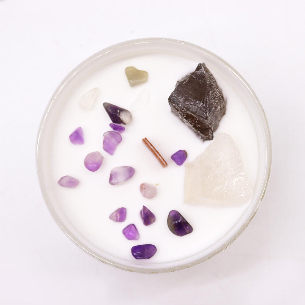 Vela de Chakra con Cristales Naturales ( 8 modelos )
