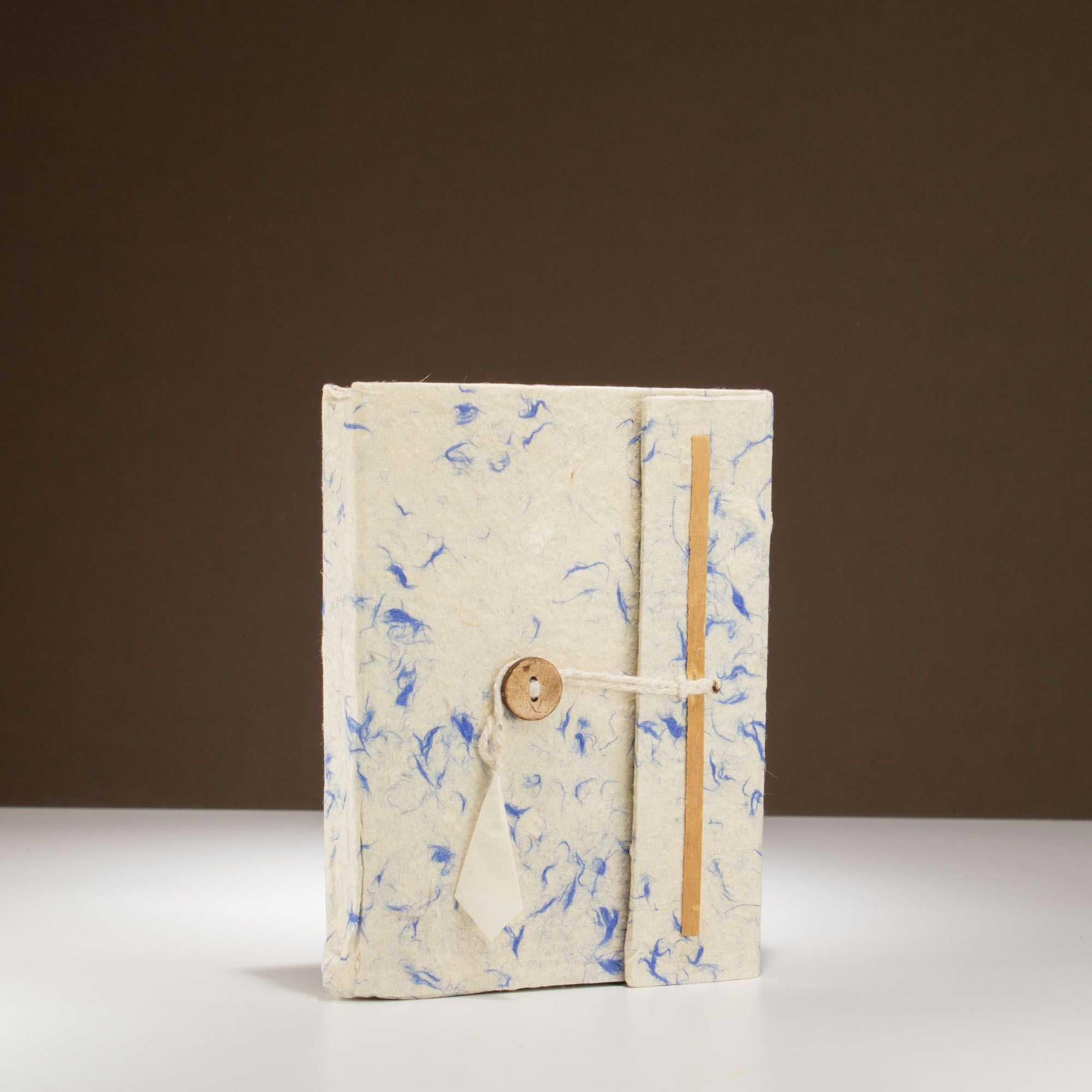 Cuaderno de algodón azul mixto Lokta grande (15x12 cm) - 45 hojas