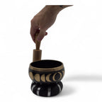 Juego de Cuenco Tibetano - Fase Lunar - Negro 10,7 cm