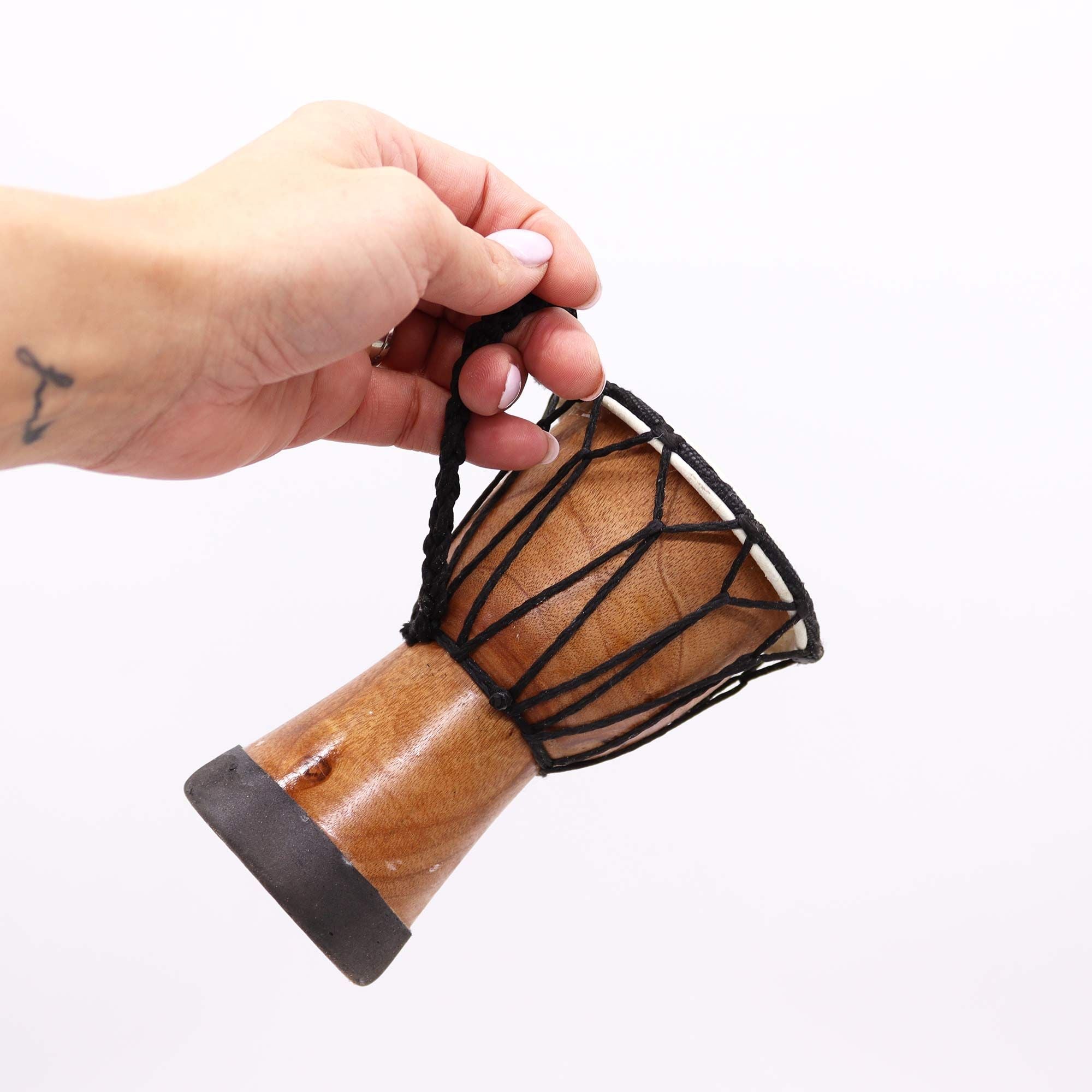 Tambor Djembe hecho a mano con tapa ancha - 15 cm