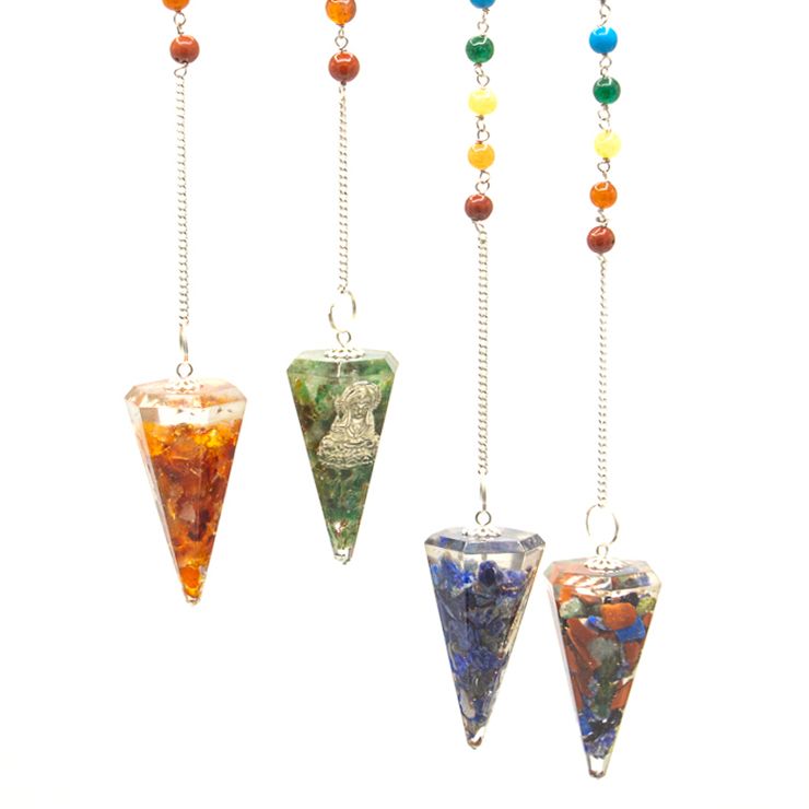 Péndulo de Orgonita 7 Chakras (Hecho a Mano) ( 12 modelos )