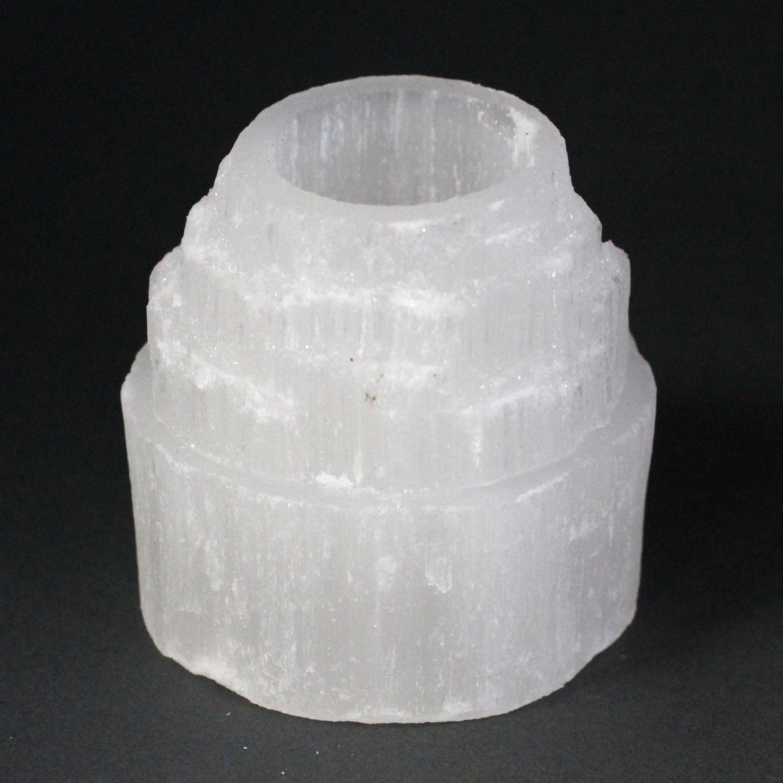 Candelero de Selenita Natural – Porta Velas de Energía y Luz ( 8 modelos diferentes )