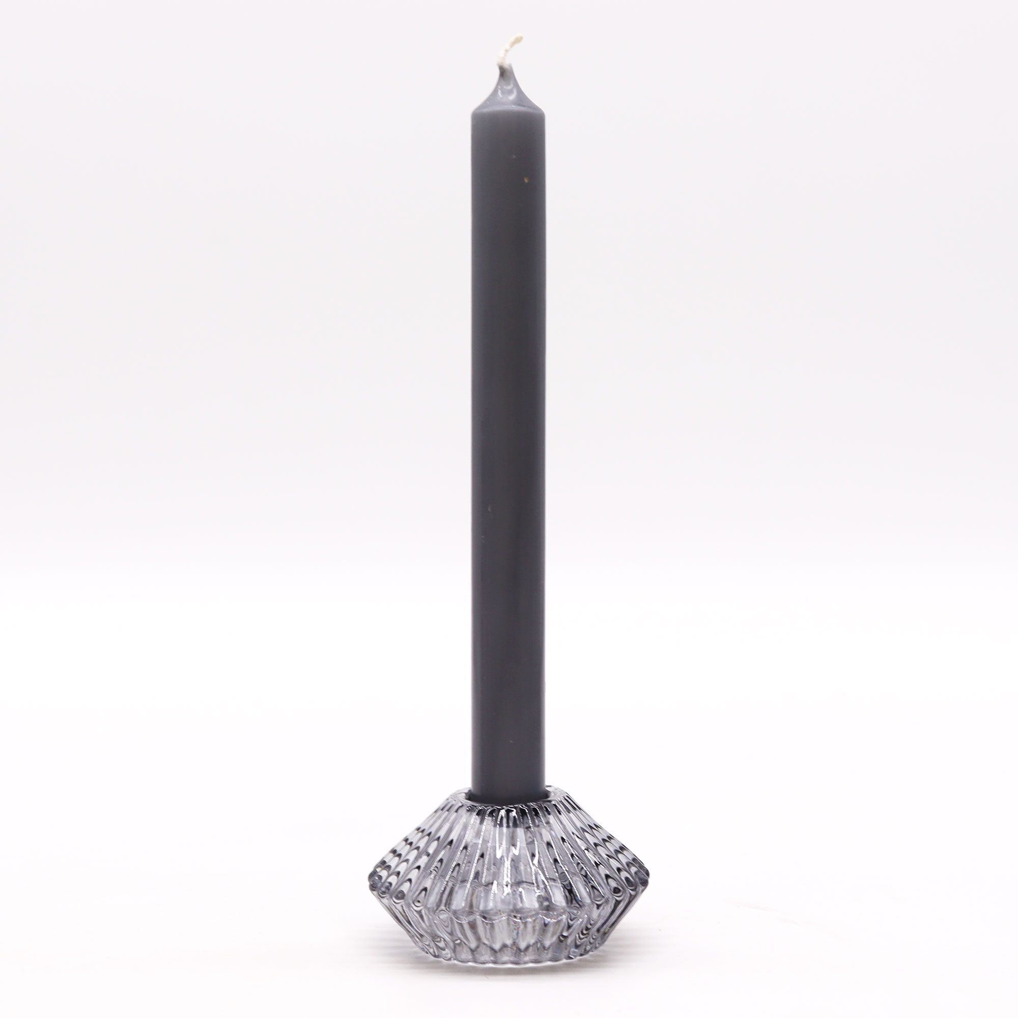 Portavelas reversible con diseño de flor para cena / vela de té - Gris medianoche