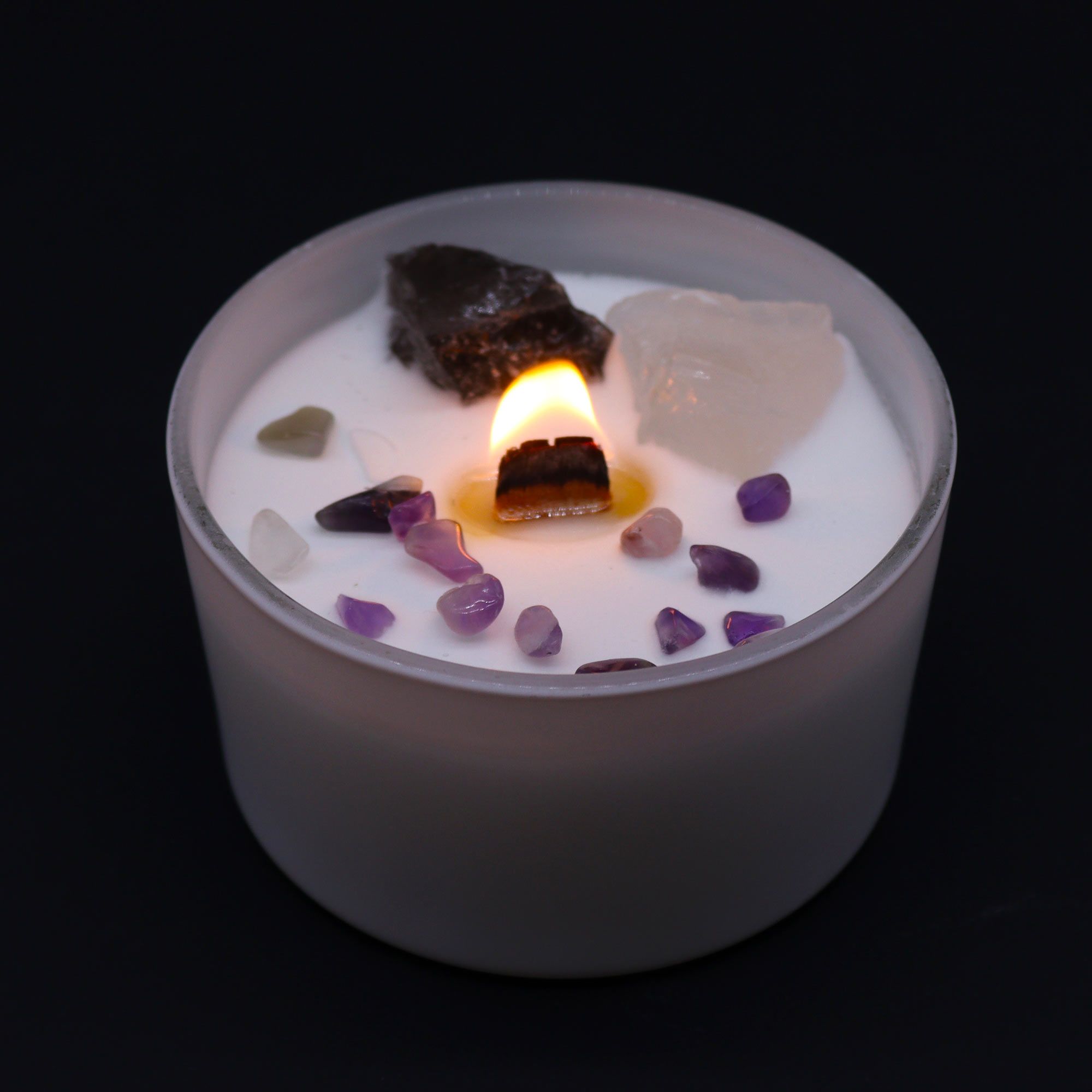 Vela de Chakra con Cristales Naturales ( 8 modelos )
