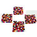 Posavasos cuadrados de fieltro de 10 cm, multicolor (juego de 4)