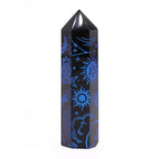 Puntas de Obsidiana Negra (aprox 60-70 gm 9cm) - Historia Mística - Azul Oscuro