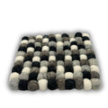Posavasos cuadrados de fieltro de 10 cm, color gris multicolor (juego de 4)