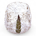 Portavelas recto de Vidrio floral natural - Pino (10x9cm)