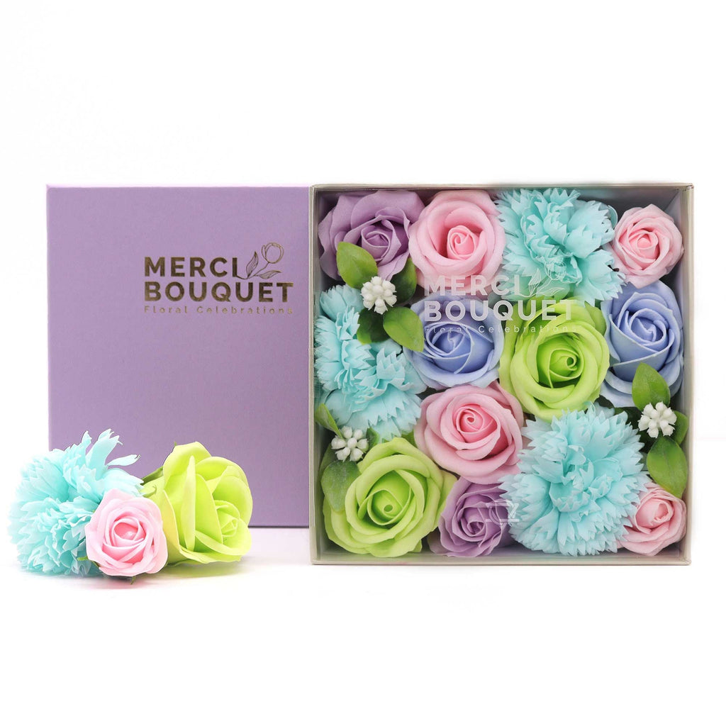 Flores de Jabón Celebraciones y Festejos - Caja Cuadrada ( 5 modelos )