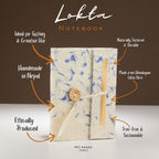 Cuaderno grande de algodón azul mixto Mini Lokta (12x8cm) 40 hojas