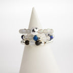 Conjunto de anillos con gema de espíritu ninfa - Auroras boreales