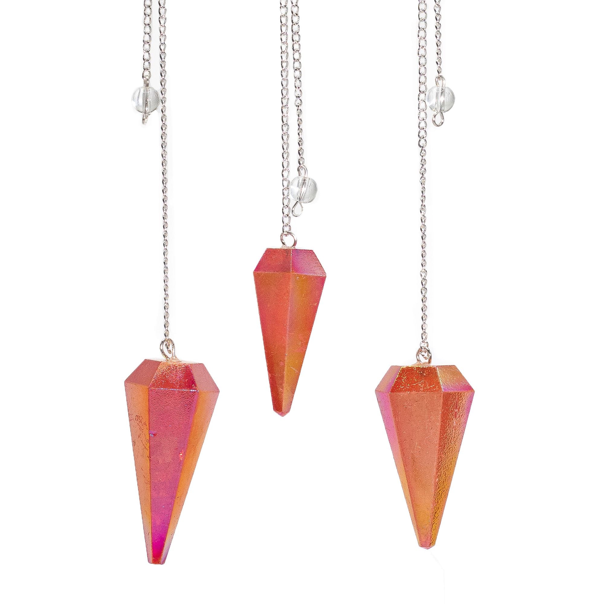 Péndulo de seis caras - Cristal Aurora ( 6 modelos de colores diferentes )