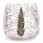 Portavelas recto de Vidrio floral natural - Pino (10x9cm)