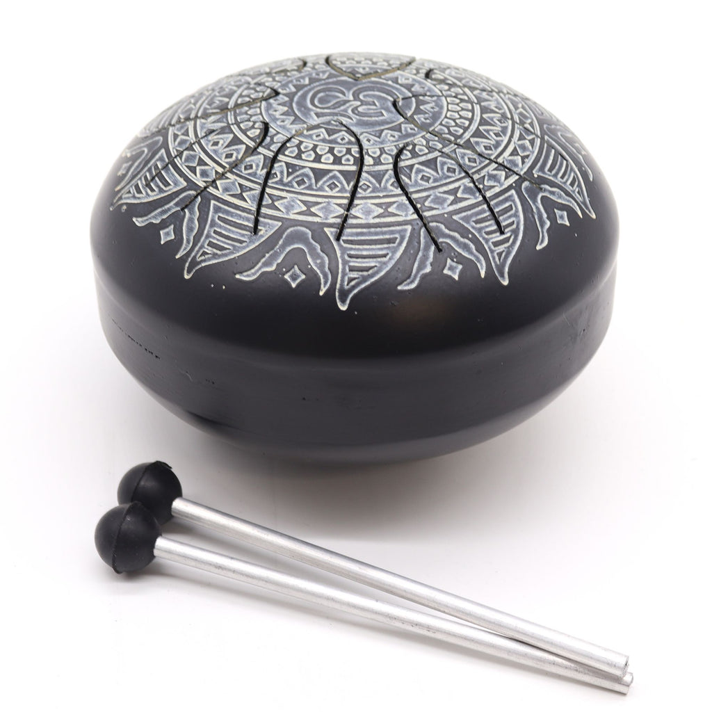 Tambor Om Mandala Grabado - 16cm