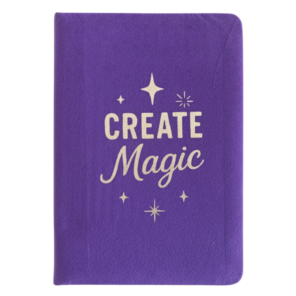Cuaderno de terciopelo morado - 80 páginas - Crea magia