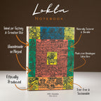 Cuaderno de banderas de oración de lokta tradicional – Mediano (15x12 cm) – 45 hojas – Natural