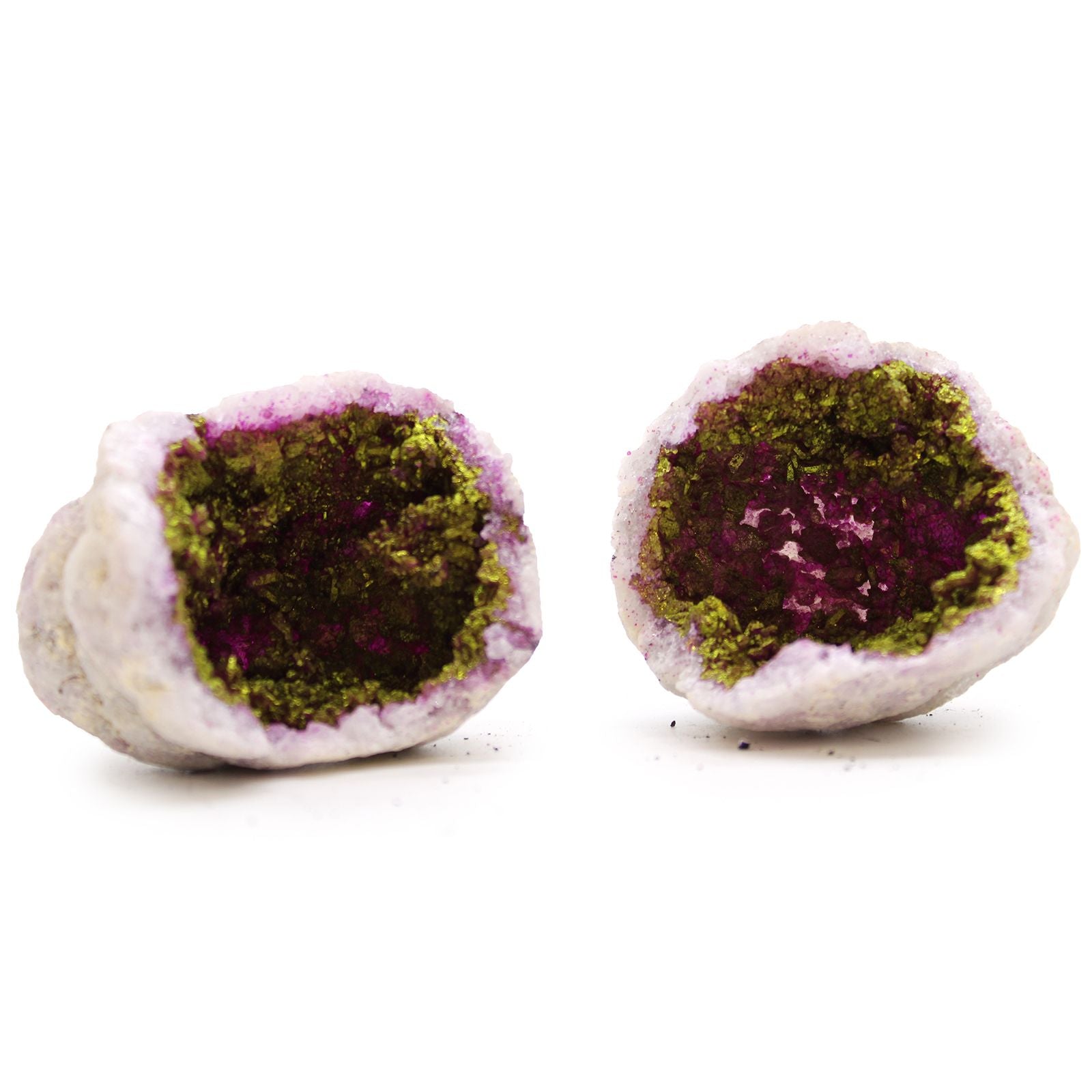 Geodas de calcita coloreada - Piedra Natural - Rosa & Oro