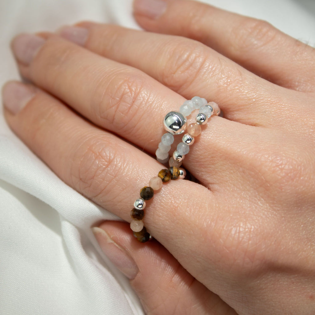 Conjunto de 3 Anillos con Gemas Ninfa ( 7 modelos )