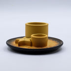 Soporte cerámico para Palo Santo e Incienso - Mandala - Arena y Gris