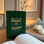 Cuaderno de terciopelo verde oscuro - 80 páginas - Haz que suceda