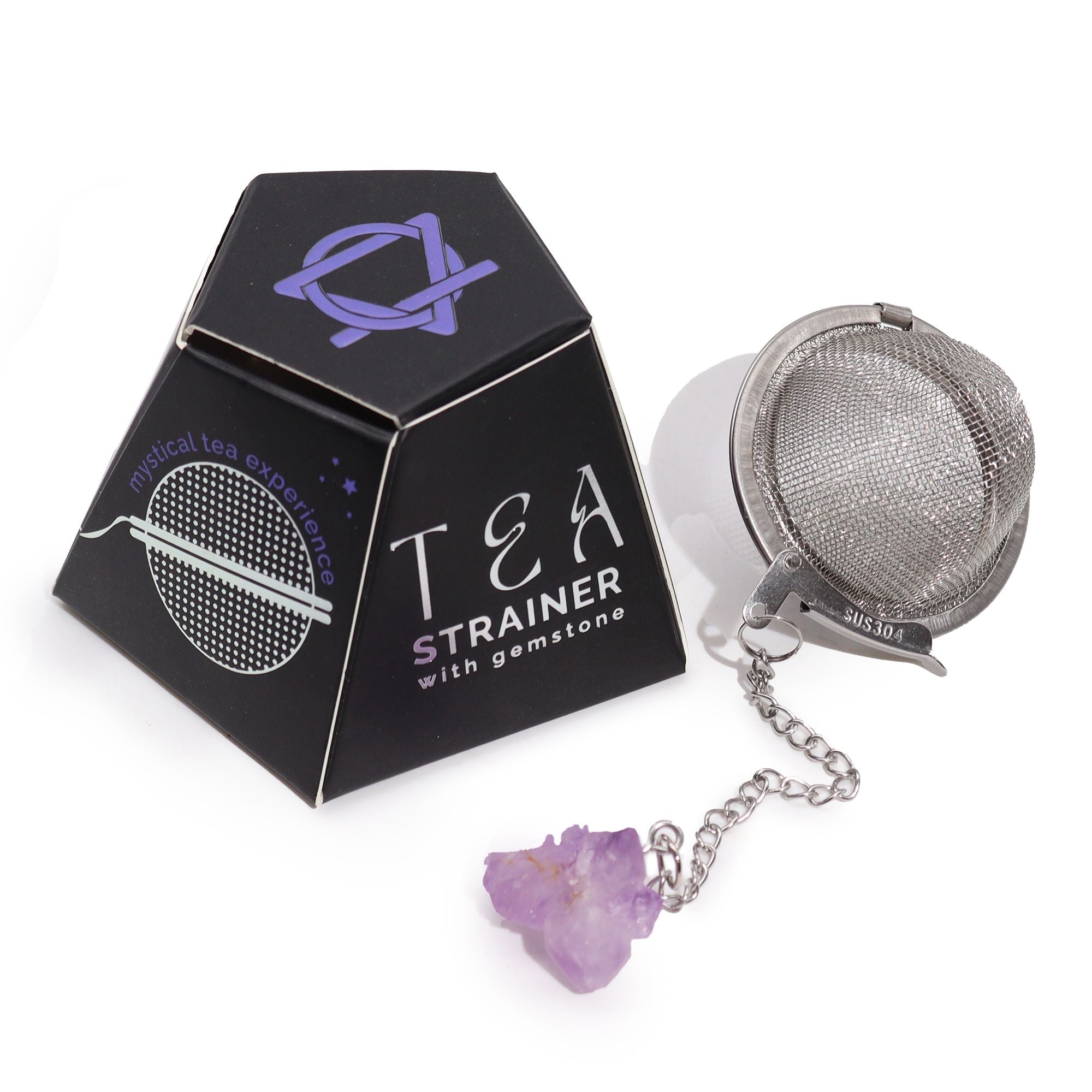 Infusor de Té con Piedra Preciosa Natural y Cadena ( 12 modelos diferentes )
