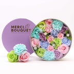 Flores de Jabón Celebraciones y Festejos -  Caja Redonda ( 6 modelos diferentes )