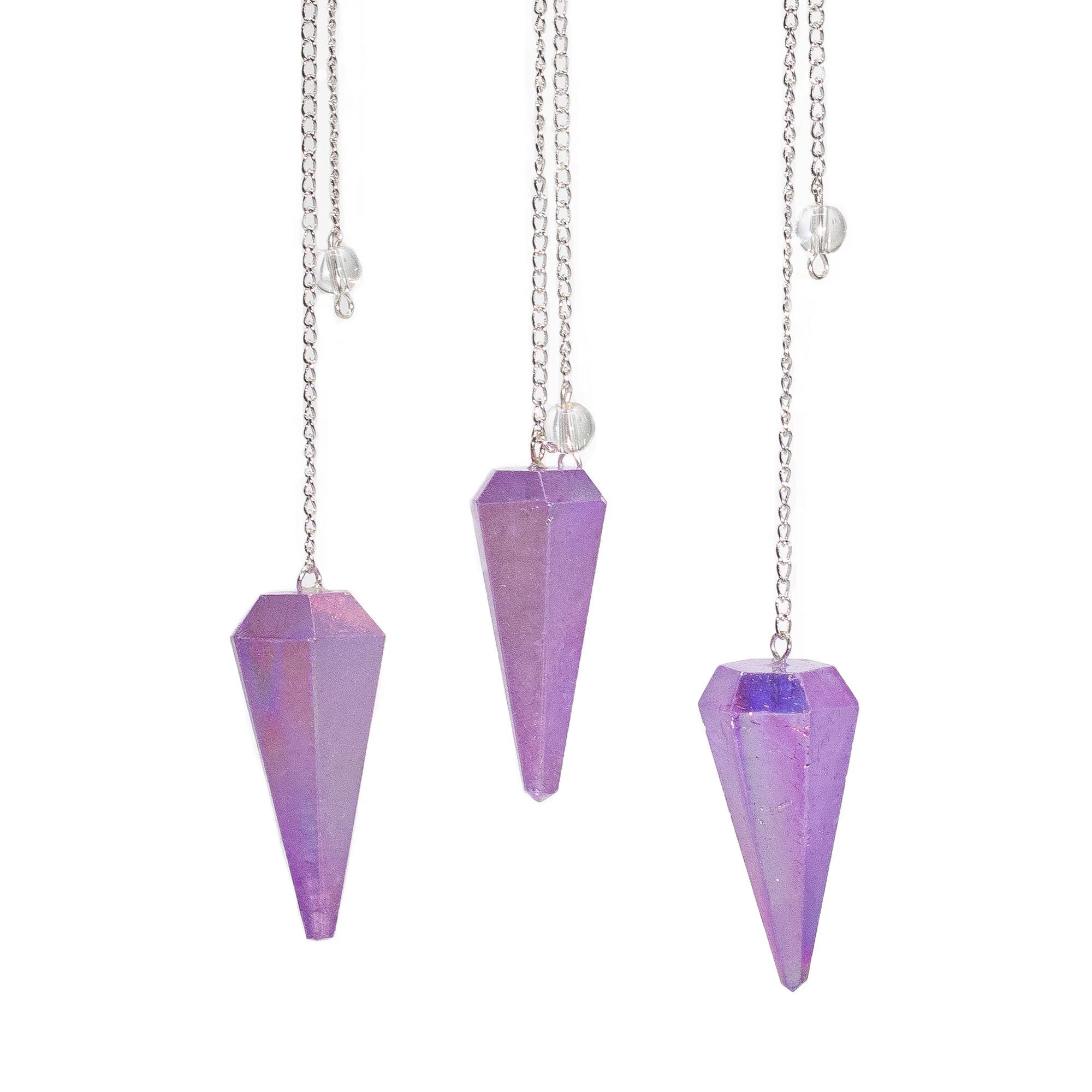 Péndulo de seis caras - Cristal Aurora ( 6 modelos de colores diferentes )