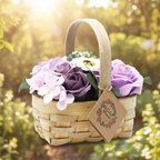 Ramo de Flores de Jabón en Cesta/Canasta de Mimbre ( 8 modelos )