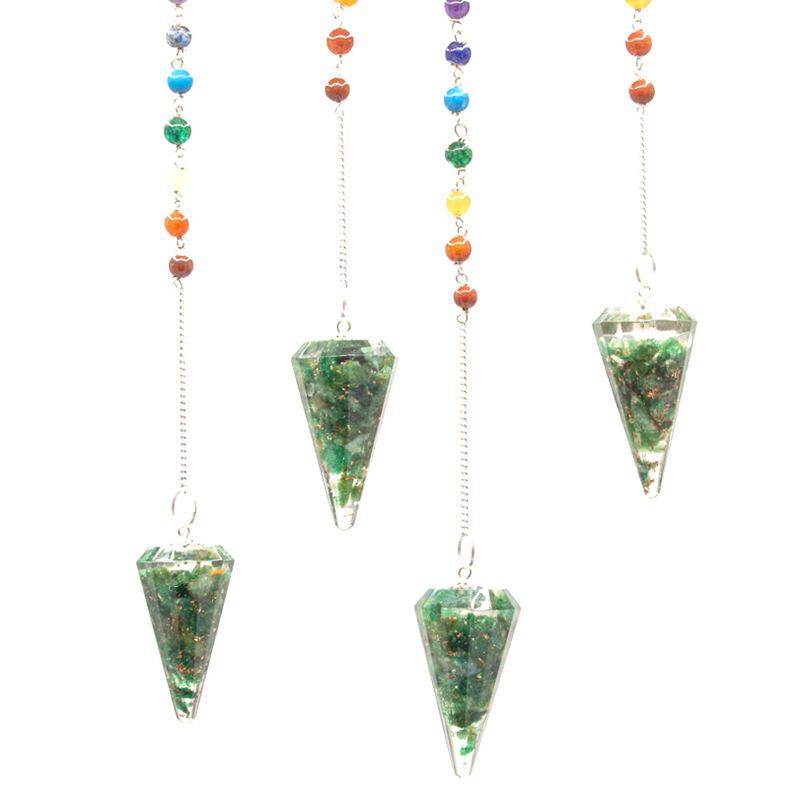 Péndulo de Orgonita 7 Chakras (Hecho a Mano) ( 12 modelos )