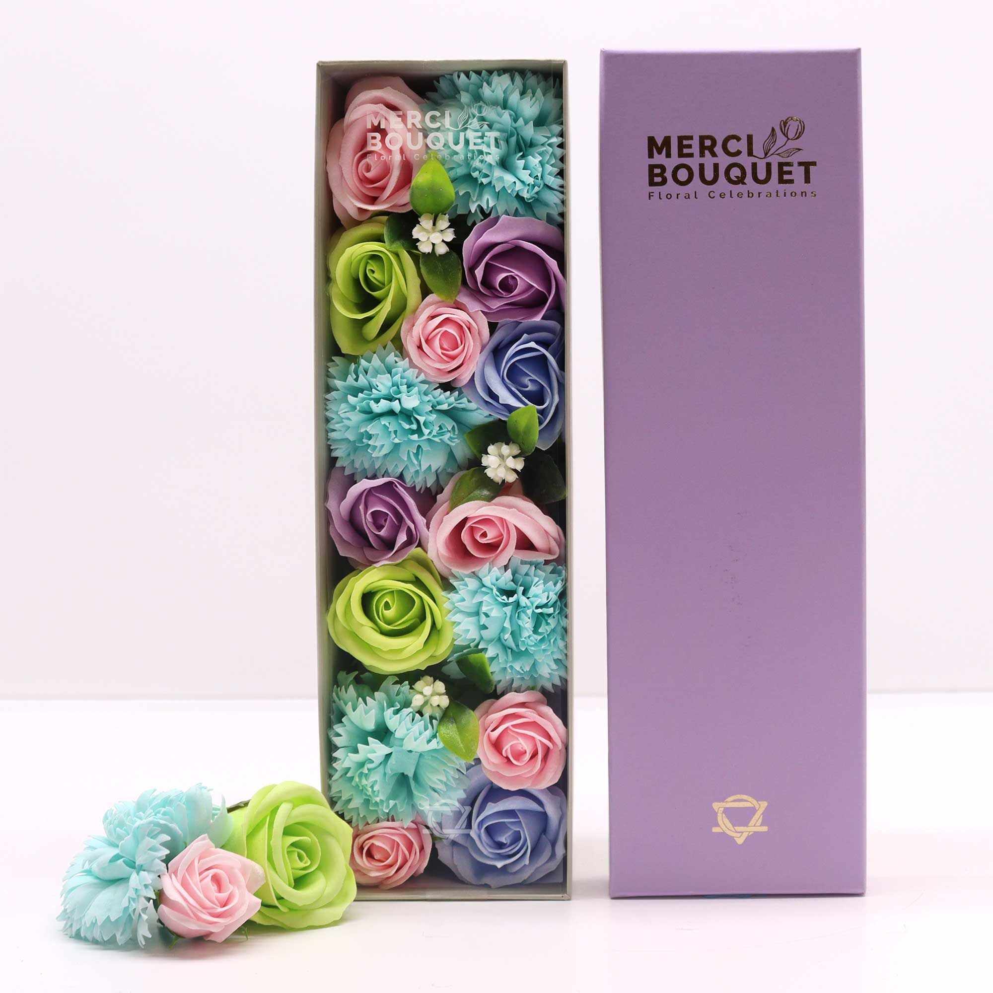 Flores de Jabón Celebraciones y Festejos -  Caja Larga ( 6 modelos diferentes )