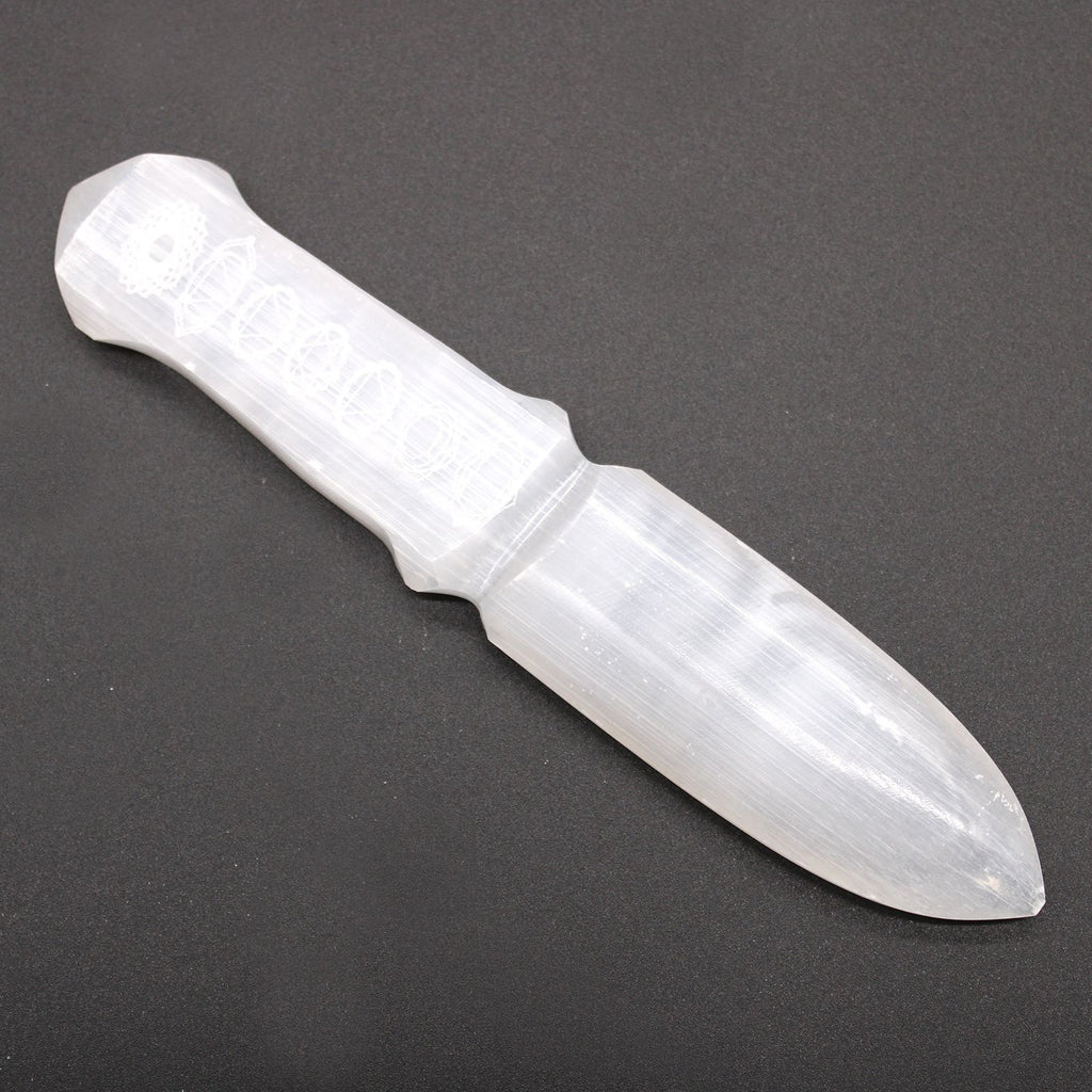 Cuchillo Ritual de Selenita Natural ( 4 modelos diferentes )