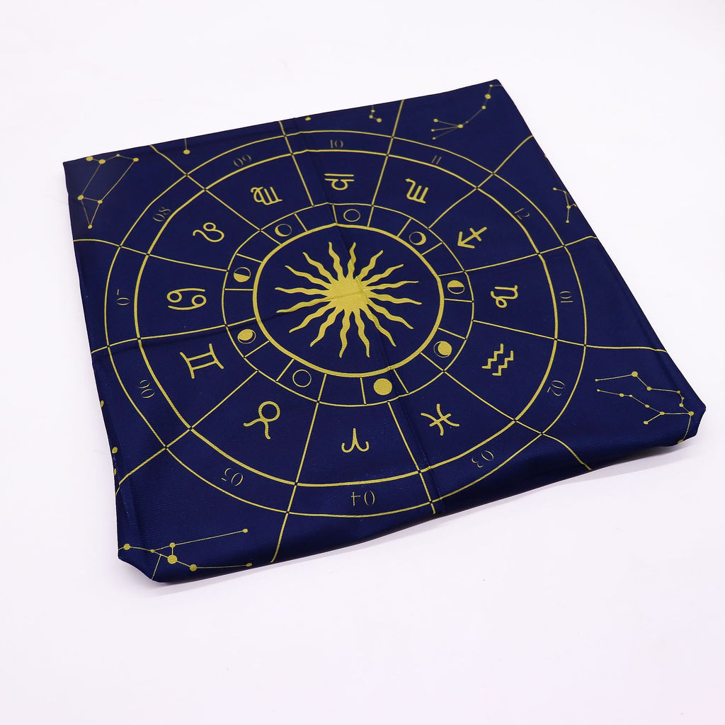 Paño para lectura de Tarot - Zodiaco ( 75x75 cm )