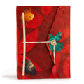 Lokta Bold Floral Notebook – Grande (21x15cm) – 45 hojas – Incluye marcador – rubí