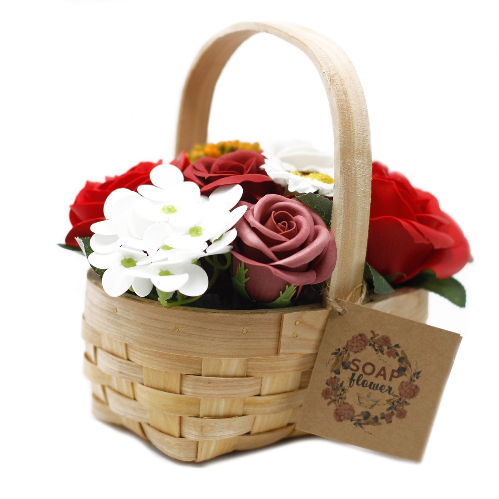 Ramo de Flores de Jabón en Cesta/Canasta de Mimbre ( 8 modelos )
