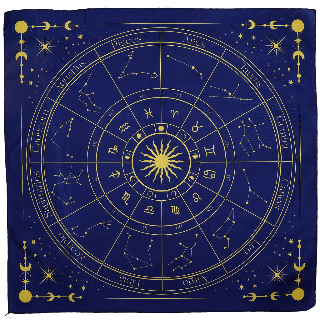 Paño para lectura de Tarot - Zodiaco ( 75x75 cm )