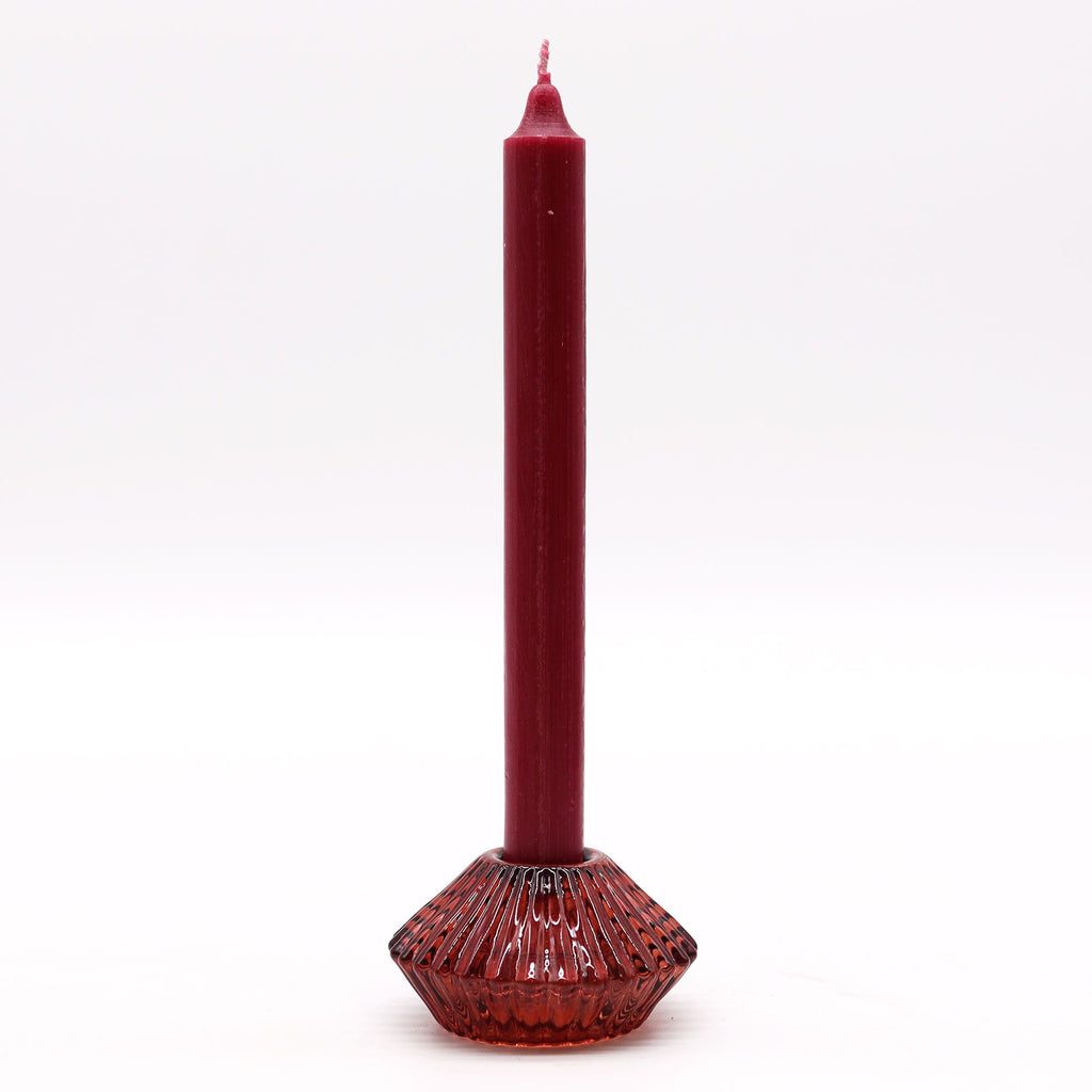 Portavelas reversible con diseño de flor para cena / vela de té - Rojo vampiro