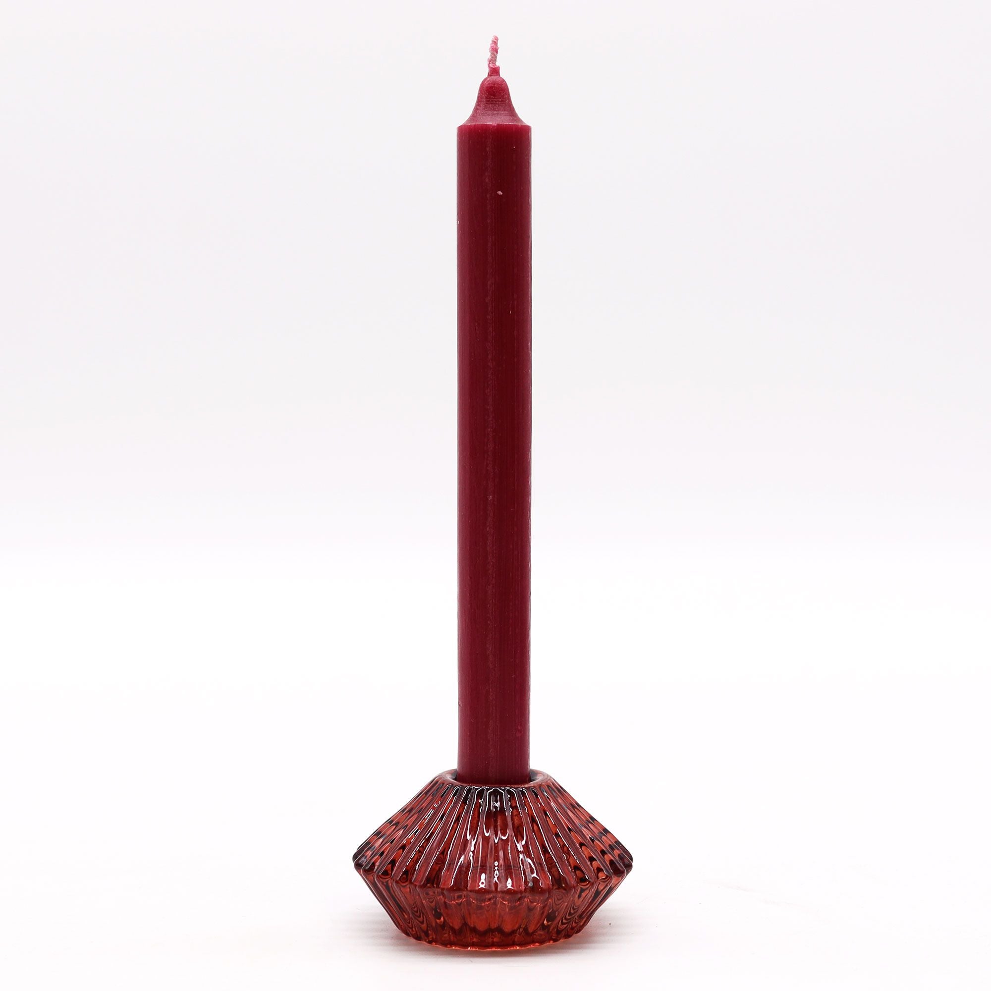 Portavelas reversible con diseño de flor para cena / vela de té - Rojo vampiro