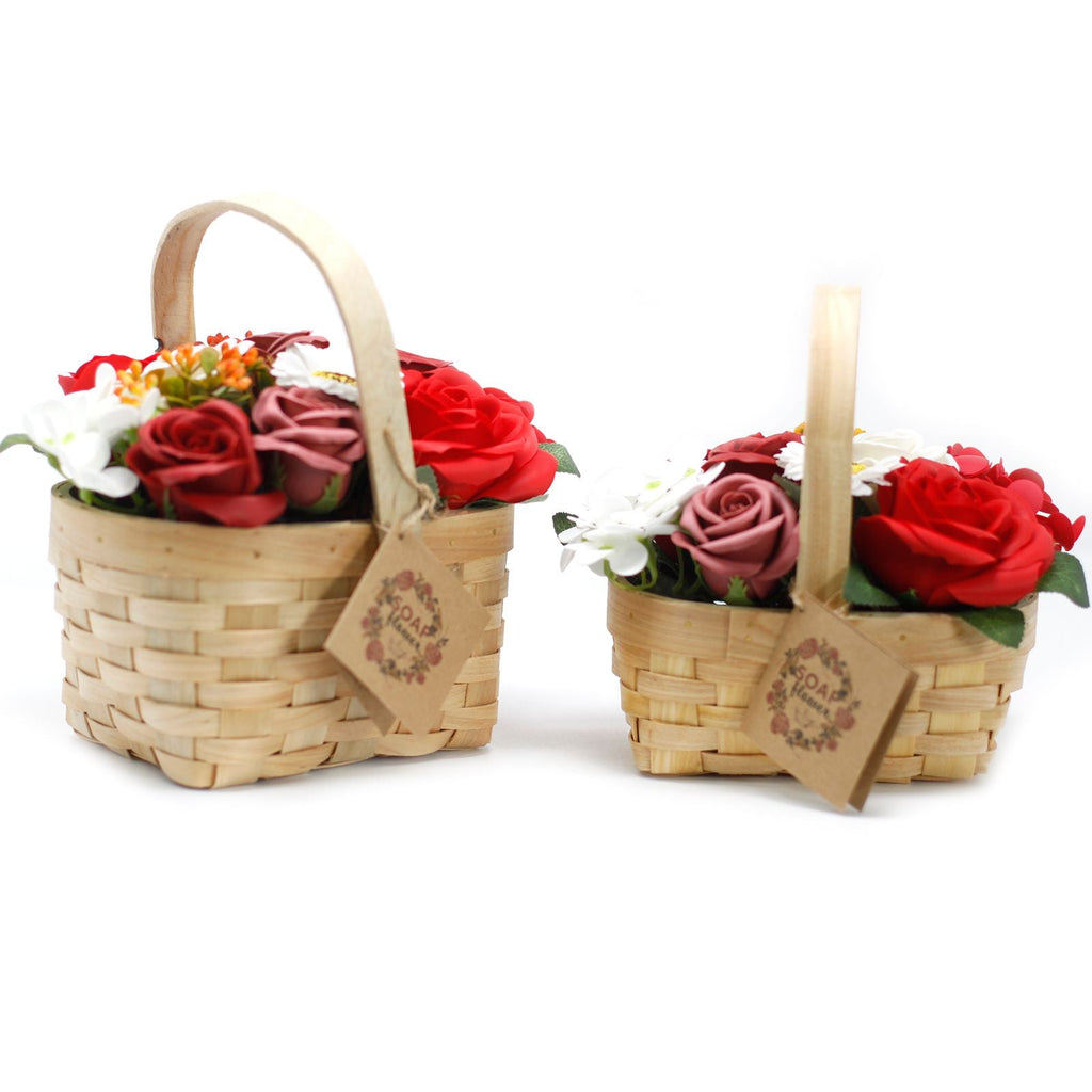 Ramo de Flores de Jabón en Cesta/Canasta de Mimbre ( 8 modelos )